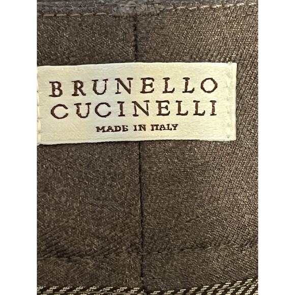 Brunello Cucinelli Brown Straight Leg Wool Pants •Women 4• Made In Italy Career - Picture 9 of 12